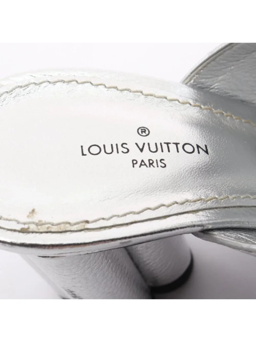 Louis Vuitton Mules Indiana Line Silver Leather